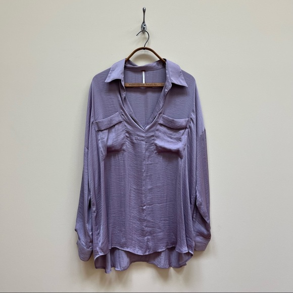 FREE PEOPLE | purple satin tunic - Picture 3 of 5
